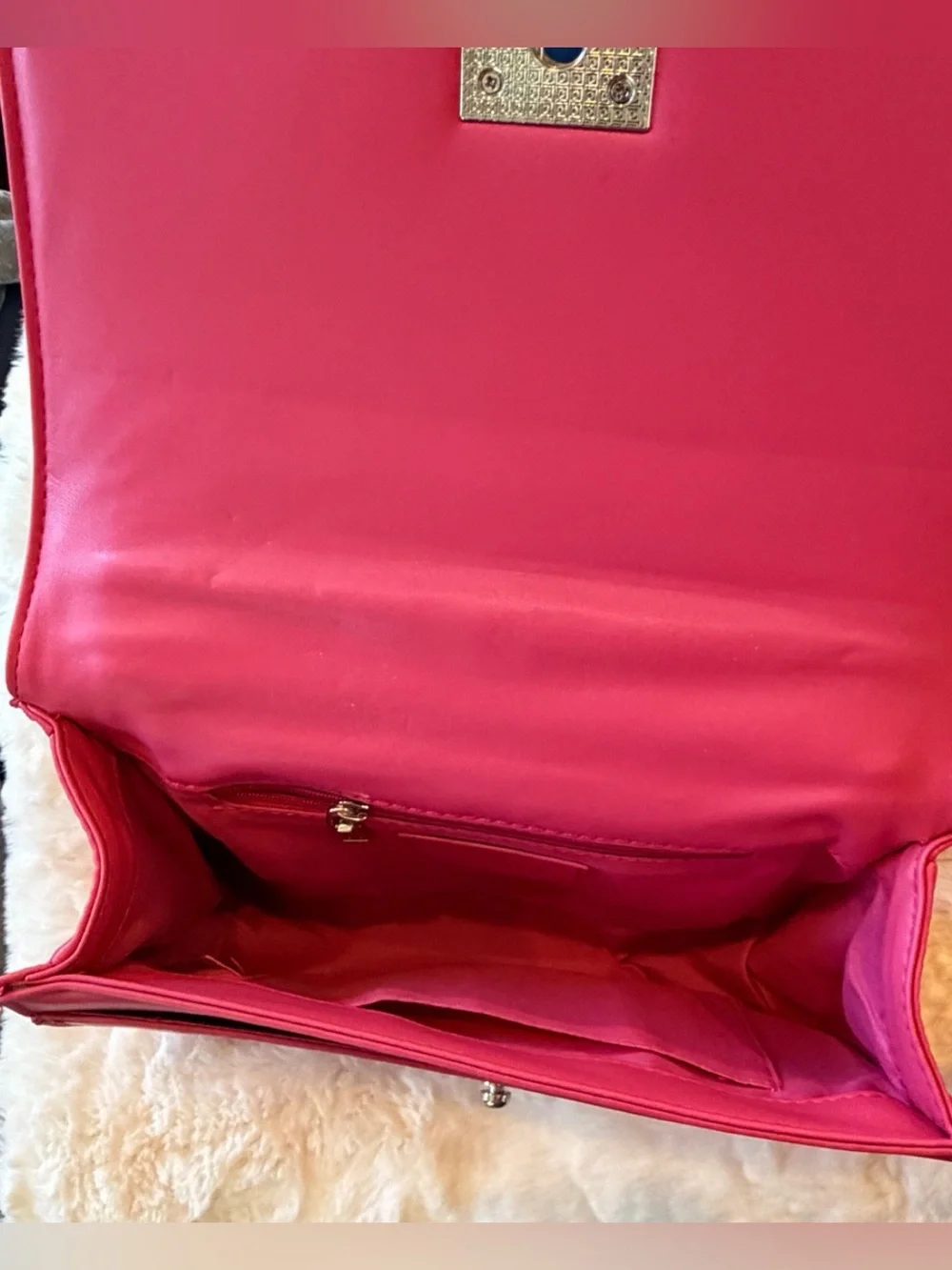 Badgley Mischka Vegan Quilting Cross Body Bag Hot Pink